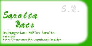 sarolta macs business card